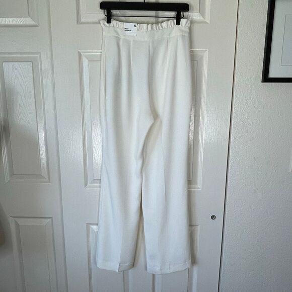 Express Wide Leg Super High Rise Ruffle Trim Waist Dress Pants Size 6S - Picture 3 of 12